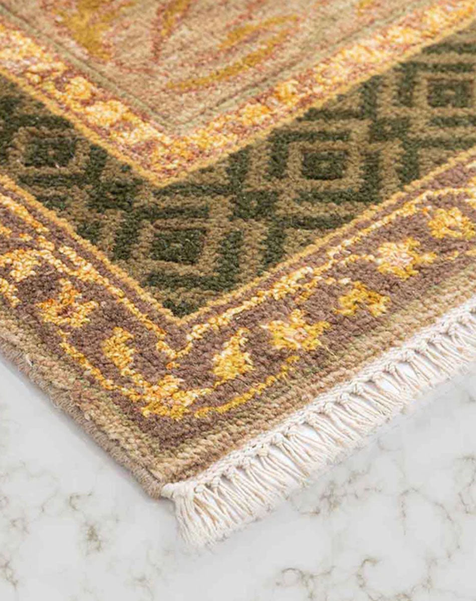 Aman Hand Knotted Woollen And Viscose Rug hand knotted wool rug by 1930 Mills