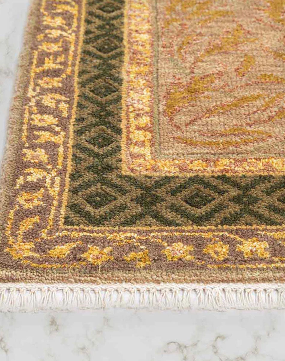 Aman Hand Knotted Woollen And Viscose Rug hand knotted wool rug by 1930 Mills