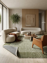 Mossfield Border Hand-Tufted Rug | Ivory & Olive Green Textured Framed Design