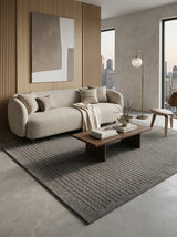 Graphite Grid Hand-Tufted Rug