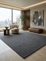 Graphite Grid Hand-Tufted Rug