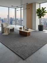 Graphite Grid Hand-Tufted Rug