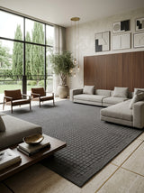 Graphite Grid Hand-Tufted Rug