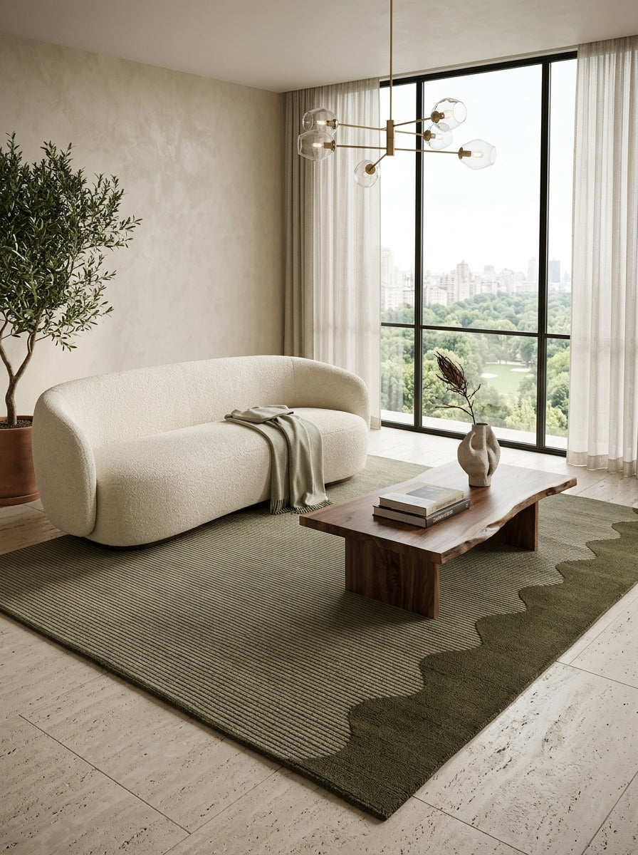 Olivine Scallop Hand-Tufted Rug