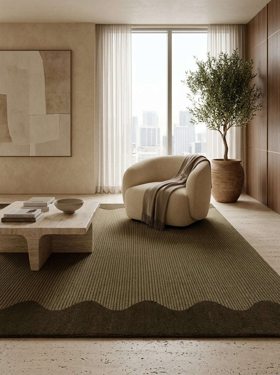 Olivine Scallop Hand-Tufted Rug