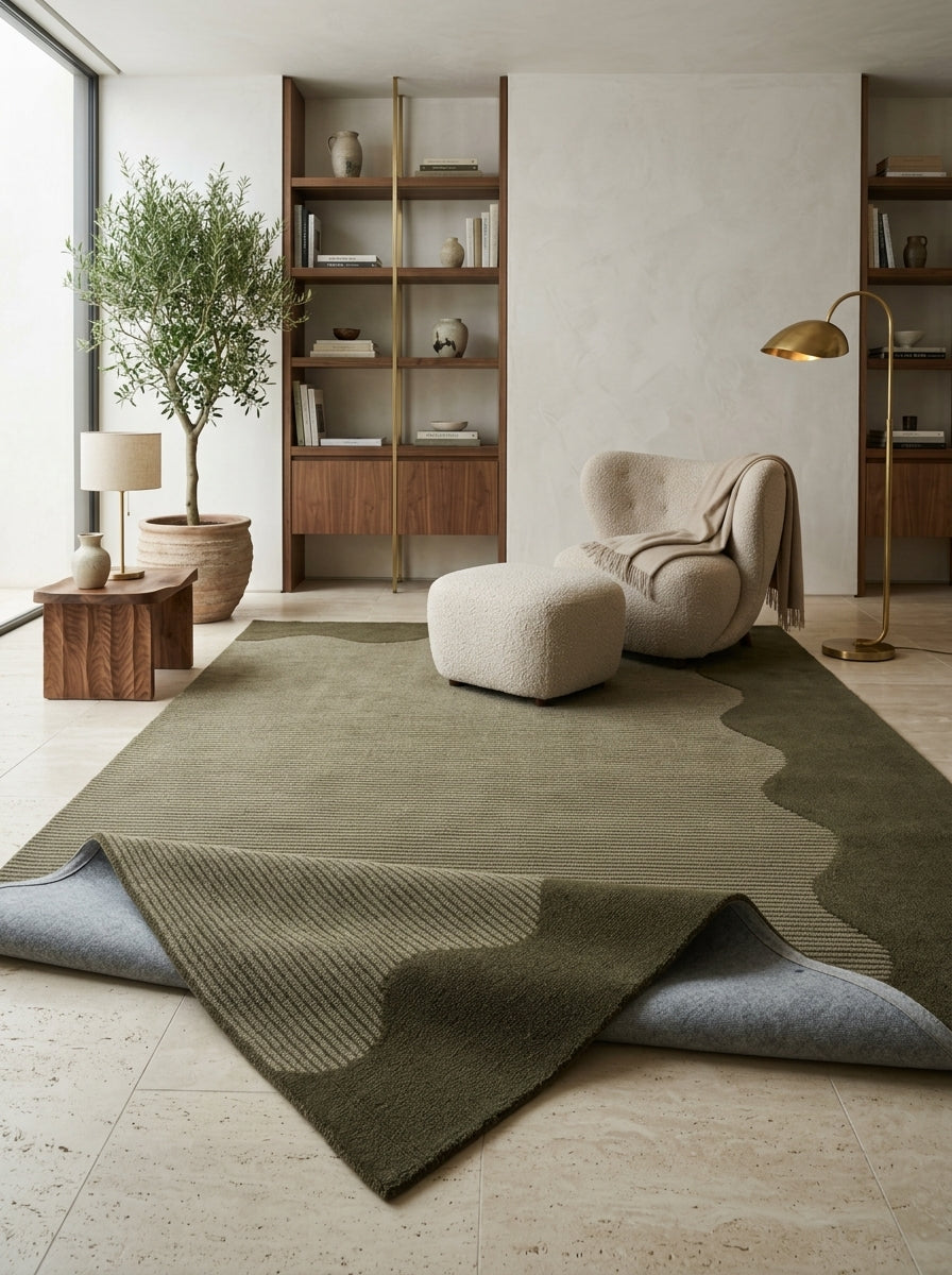 Olivine Scallop Hand-Tufted Rug