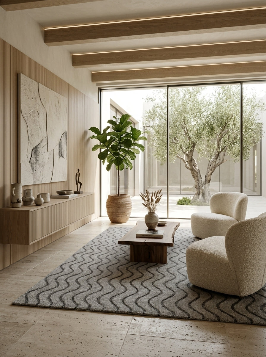 Ash Ripple Hand-Tufted Rug