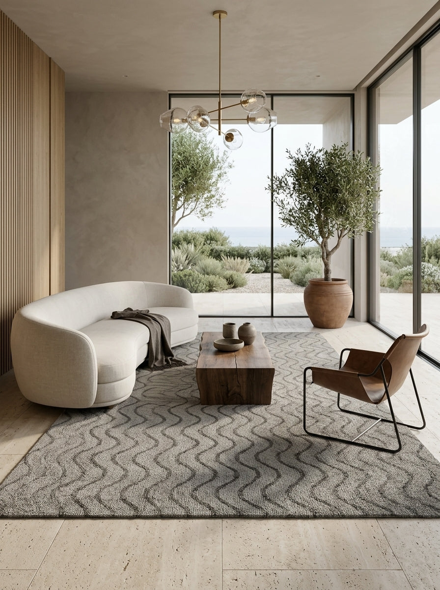 Ash Ripple Hand-Tufted Rug