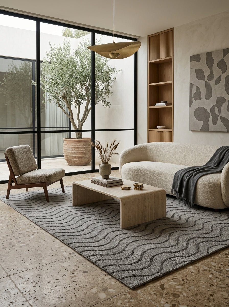 Ash Ripple Hand-Tufted Rug