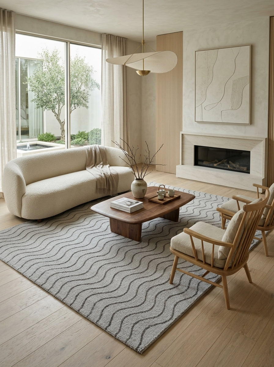 Ash Ripple Hand-Tufted Rug
