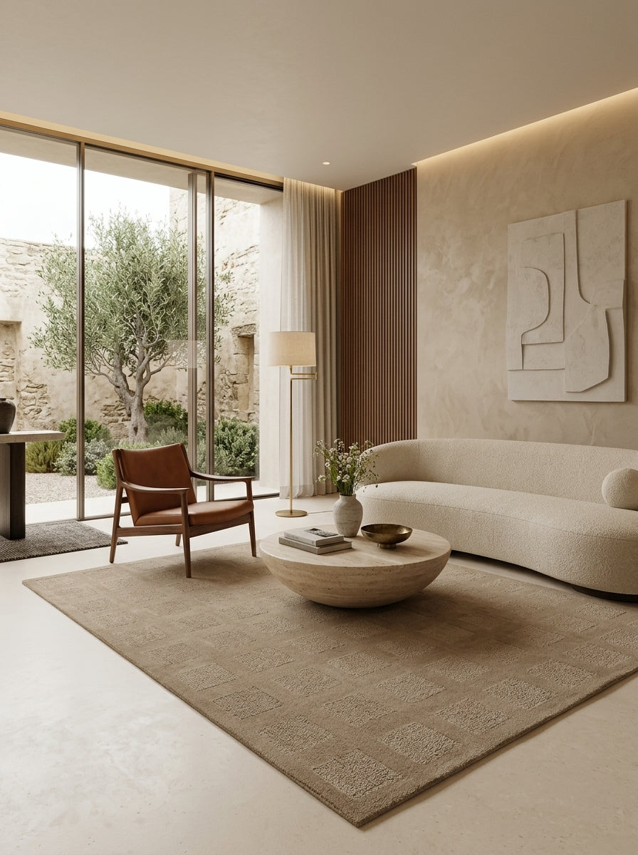 Stone Grid Hand-Tufted Rug