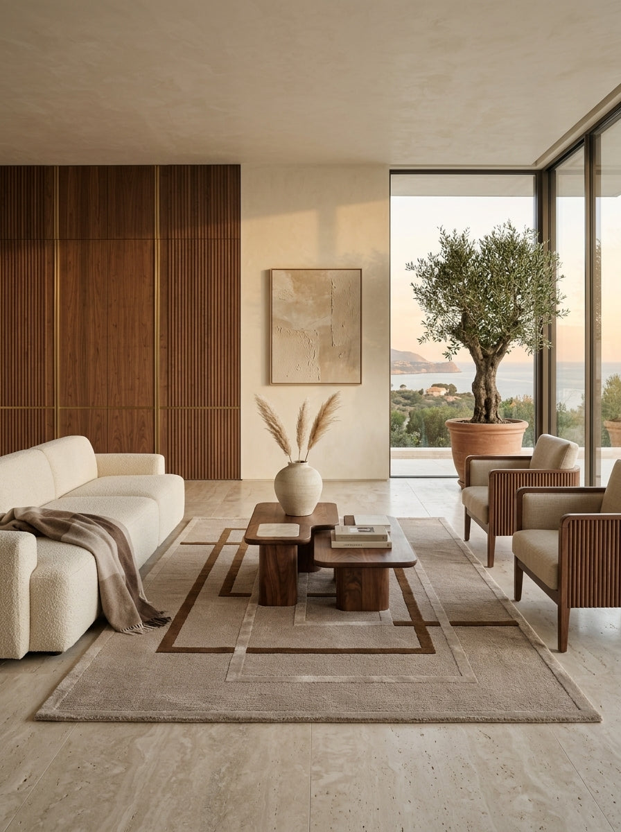 Interlock Geometry Hand-Tufted Rug