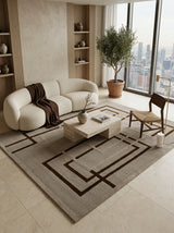 Interlock Geometry Hand-Tufted Rug