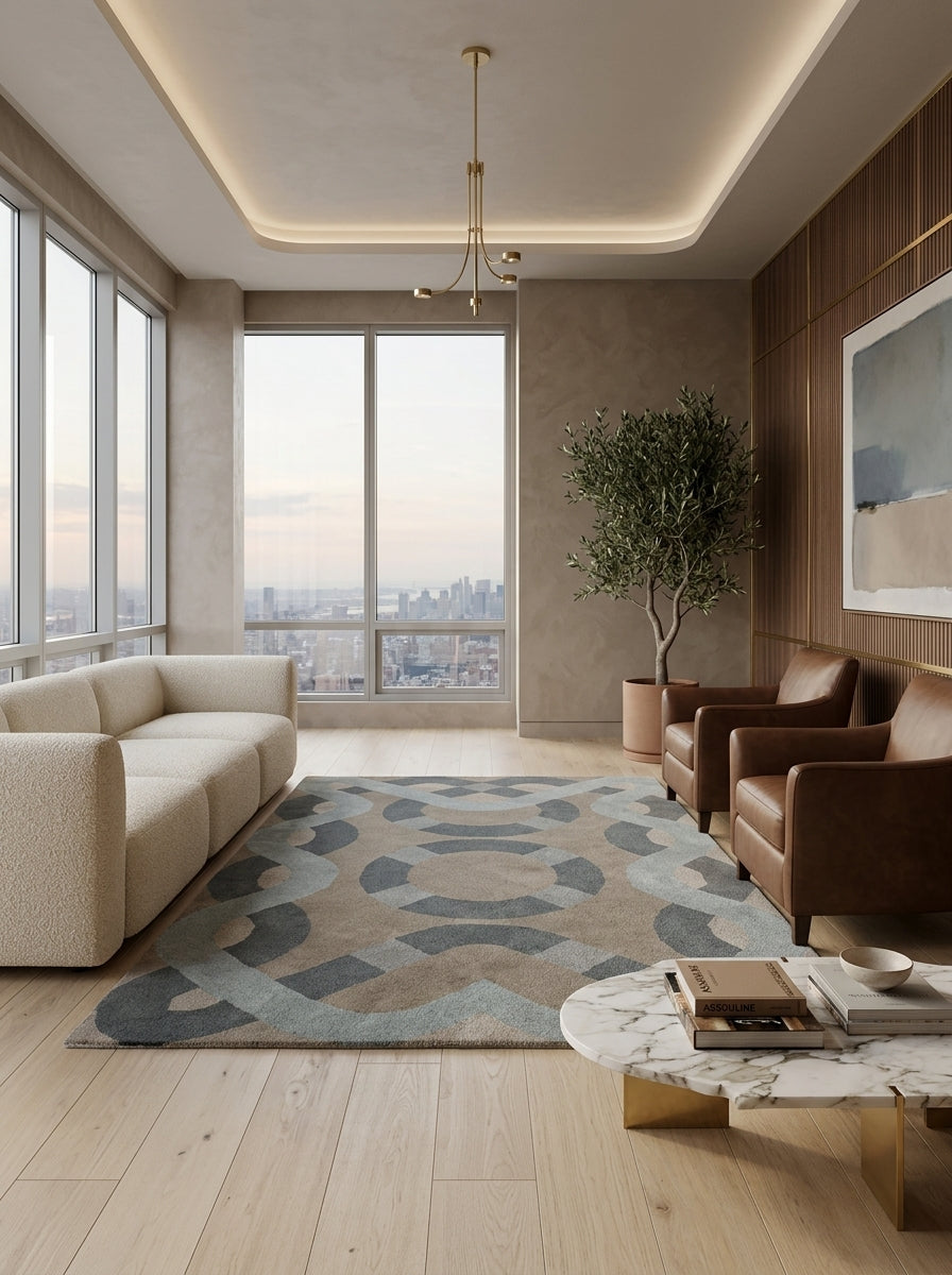 Slate Interlink Hand-Tufted Rug