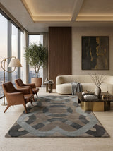 Slate Interlink Hand-Tufted Rug
