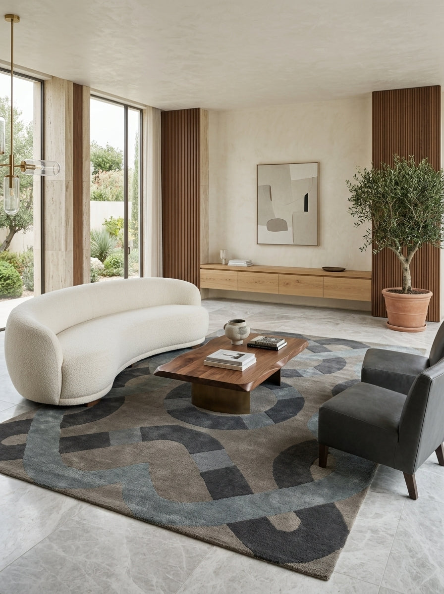 Slate Interlink Hand-Tufted Rug