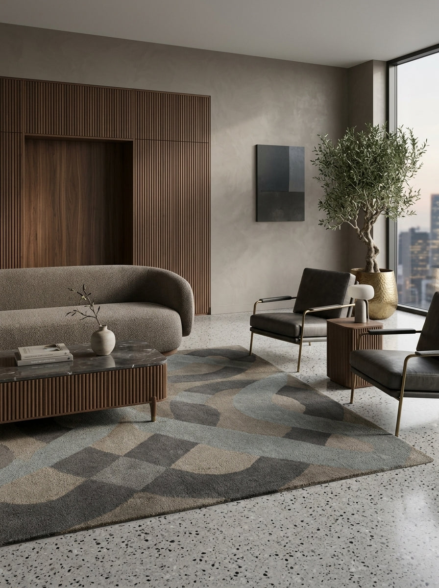 Slate Interlink Hand-Tufted Rug