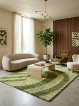 Verdant Arc Washable Wool Rug