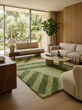 Verdant Arc Washable Wool Rug