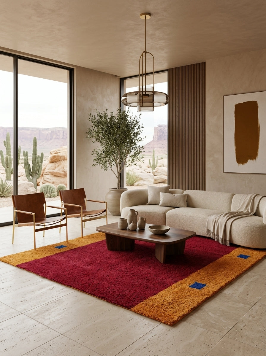Ravelle Colourblock Washable Wool Rug