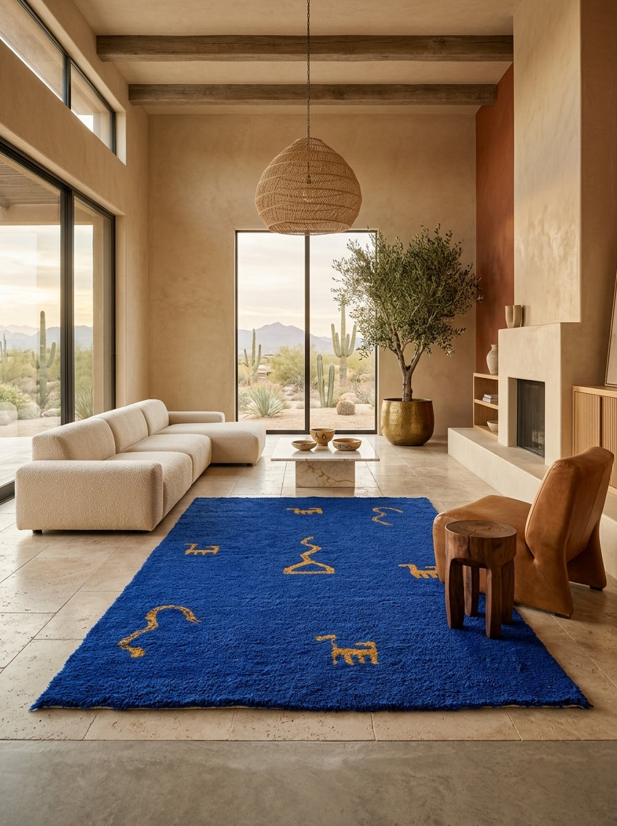 Azura Glyph Washable Wool Rug