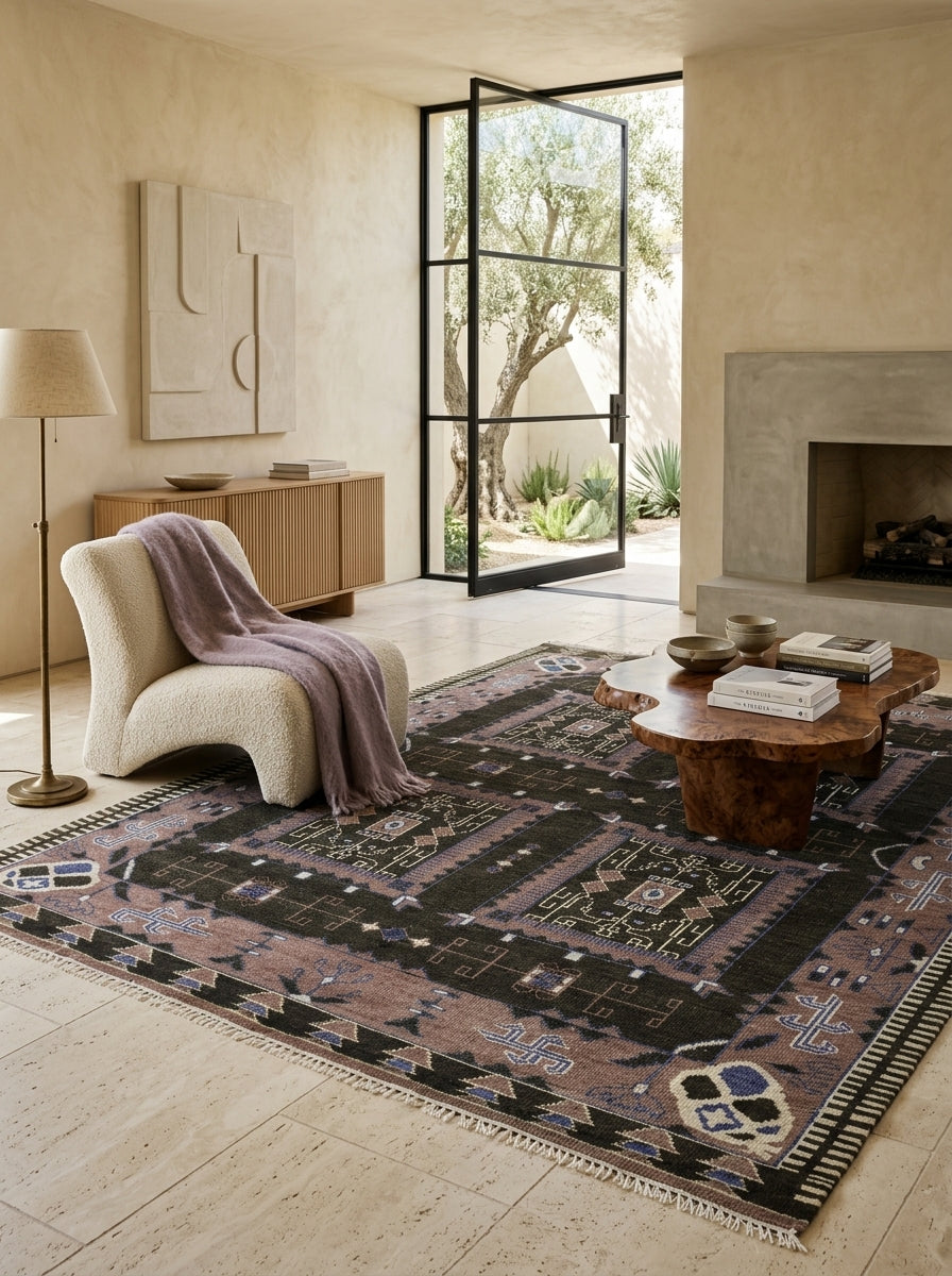 Sable Mosaic Hand-Knotted Wool Rug