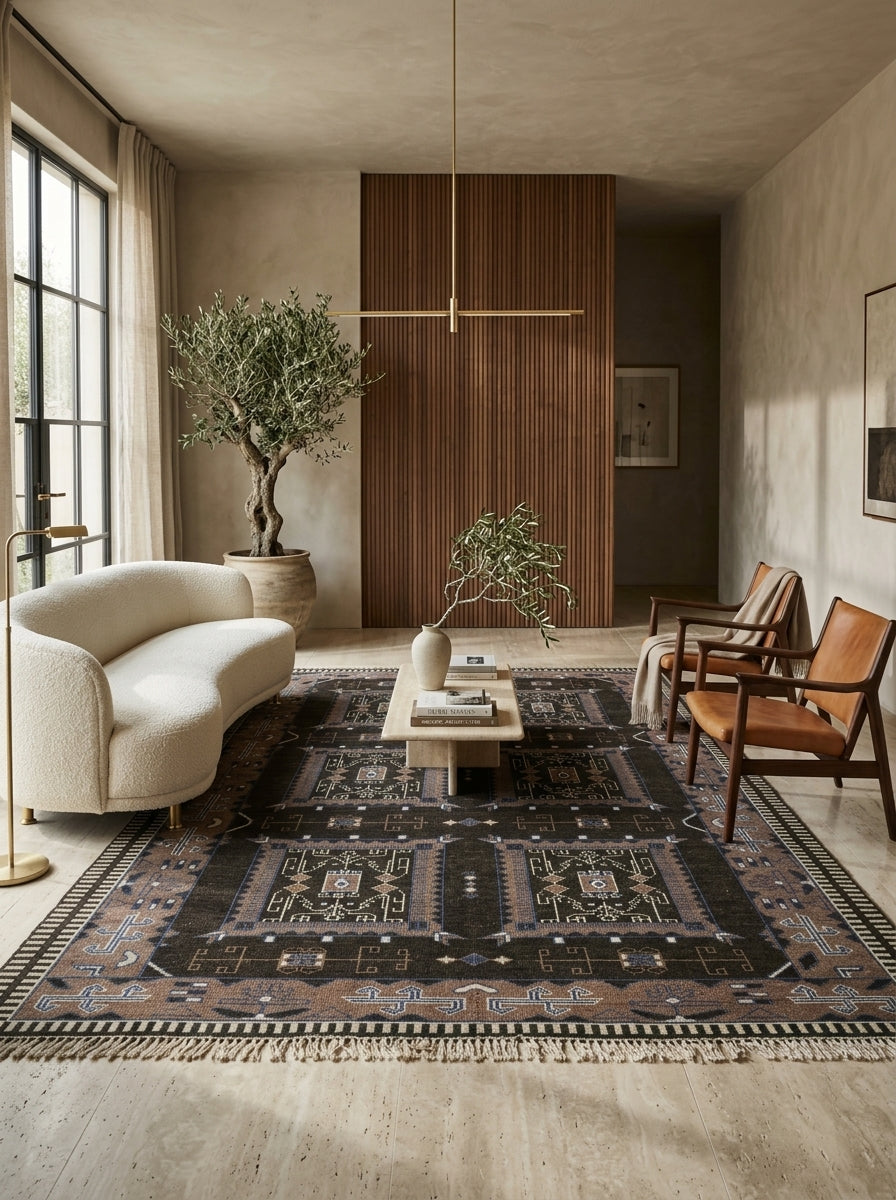 Sable Mosaic Hand-Knotted Wool Rug