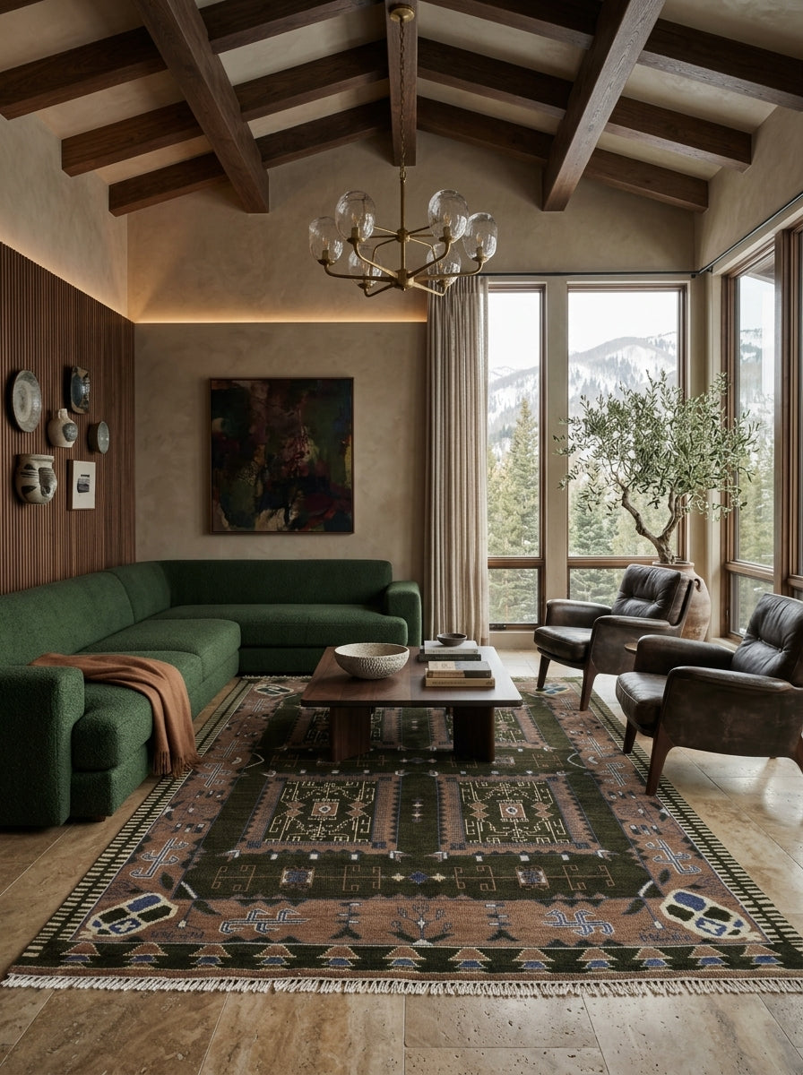 Sable Mosaic Hand-Knotted Wool Rug