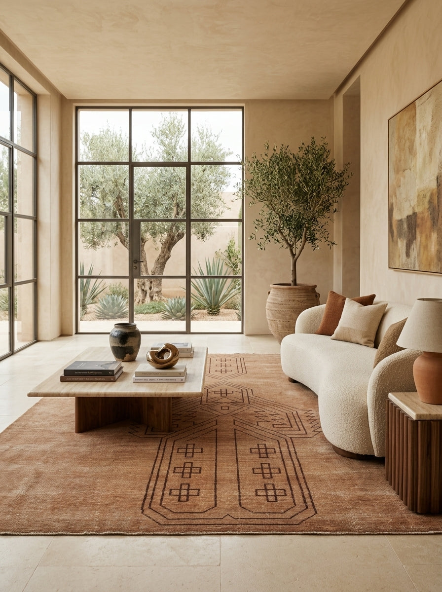 Solara Emblem Hand-Knotted Wool Rug