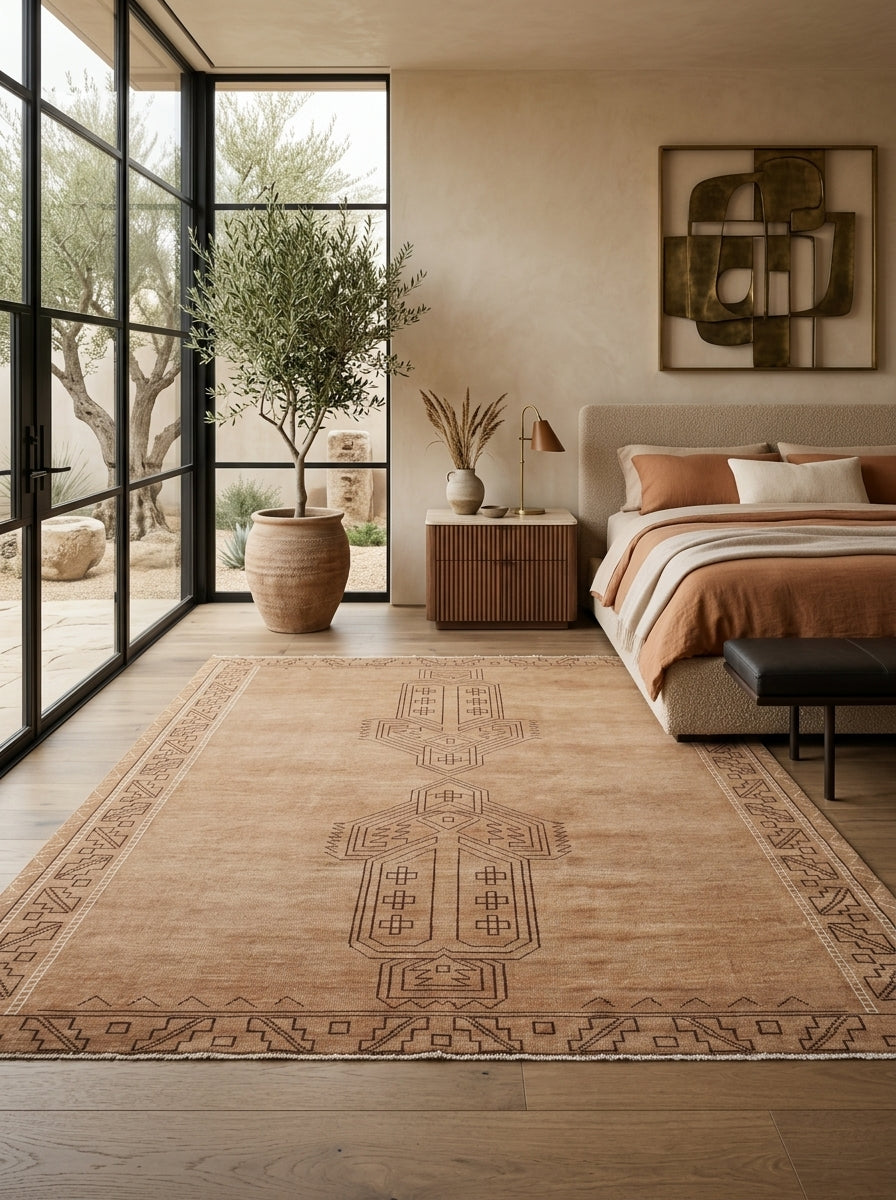 Solara Emblem Hand-Knotted Wool Rug