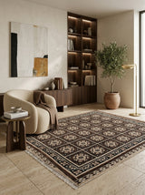 Vespera Mosaic Hand-Knotted Rug – Espresso Brown & Ivory