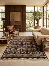 Vespera Mosaic Hand-Knotted Rug – Espresso Brown & Ivory