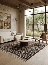 Vespera Mosaic Hand-Knotted Rug – Espresso Brown & Ivory