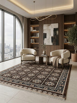 Vespera Mosaic Hand-Knotted Rug – Espresso Brown & Ivory