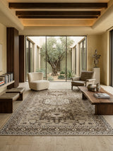 Tavira Heritage Hand-Knotted Rug – Warm Ivory & Mocha Brown