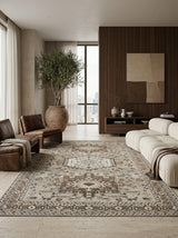 Tavira Heritage Hand-Knotted Rug – Warm Ivory & Mocha Brown