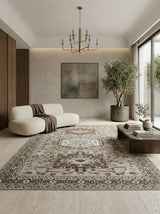 Tavira Heritage Hand-Knotted Rug – Warm Ivory & Mocha Brown