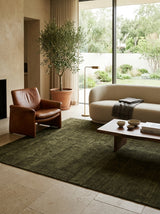 Olive Grove Handloom Wool Rug – Deep Olive Green Textured Rug