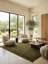 Olive Grove Handloom Wool Rug – Deep Olive Green Textured Rug