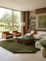 Olive Grove Handloom Wool Rug – Deep Olive Green Textured Rug