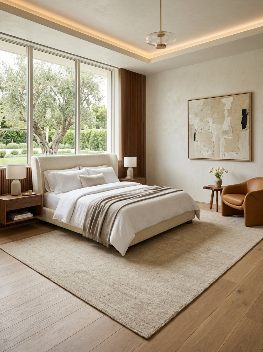 Ivory Dune Handloom Wool Rug – Natural Beige Textured Rug