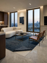 Midnight Tide Handloom Wool Rug – Deep Navy Blue Textured Rug