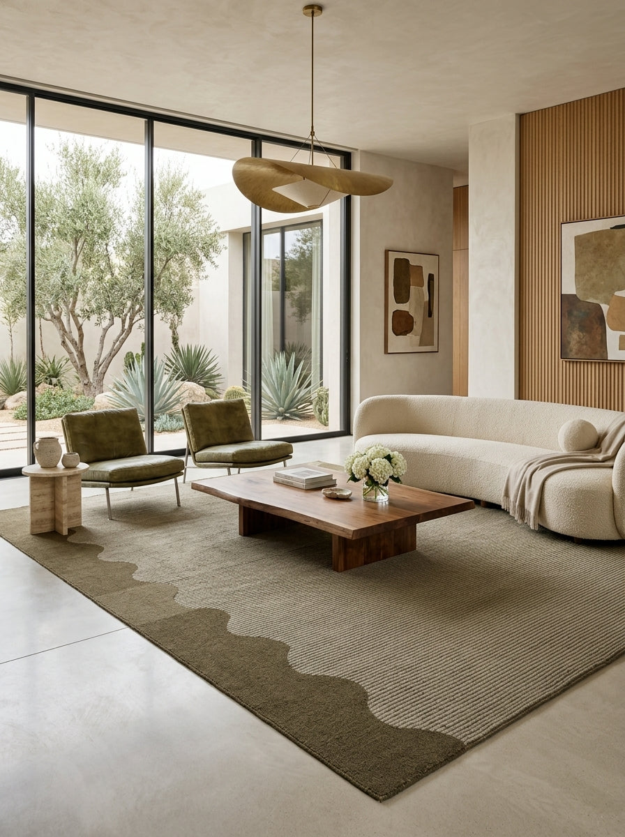 Olivine Scallop Hand-Tufted Rug